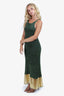 JW Anderson Green Maxi Dress with Gold Hem Size M