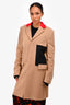 Givenchy Brown Wool Colour-Block Coat Size 48 Mens
