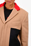 Givenchy Brown Wool Colour-Block Coat Size 48 Mens
