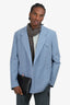 Bottega Veneta Blue Stretch Nylon Blazer Size 46 Mens