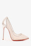 Christian Louboutin Silver Mesh Pointed Toe Heels Size 36