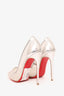 Christian Louboutin Silver Mesh Pointed Toe Heels Size 36