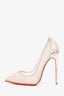 Christian Louboutin Silver Mesh Pointed Toe Heels Size 36