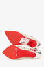 Christian Louboutin Silver Mesh Pointed Toe Heels Size 36