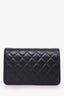 Pre-Loved Chanel™ 2018-19 Black Lambskin Quilted Studded Lucky Charm Wallet On Chain