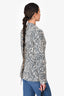 Escada Navy & White Printed Single Breasted Blazer Size 36