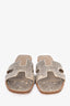 Hermès Beige Lizard Oran Sandals Size 38