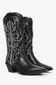 Reformation Black/White Leather 'Olive Western' Boots Size 9