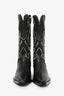 Reformation Black/White Leather 'Olive Western' Boots Size 9
