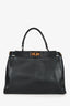 Fendi Black Leather Medium Peekaboo Top Handle With Strap