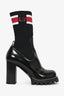 Louis Vuitton Black Patent Leather Chunky Sock Boot Size 37