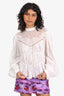 Isabel Marant White Crochet Lace Detail Top Size 36