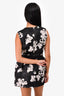 Giambattista Black Floral Silk/Cotton Sleeveless Bow Mini Dress Size S