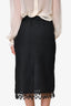 Ganni Black Crinkled Embellished Hem Skirt Size 36