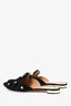 Aquazzura Black Fabric 'Sunflower' Mule Flats Size 38.5