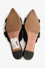 Aquazzura Black Fabric 'Sunflower' Mule Flats Size 38.5