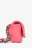 Pre-Loved Chanel™ 2019 Pink Lambskin 19 2-Tone Chain Belt Bag