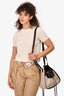 Loewe 2020 Tan/Black Canvas Leather Small Hammock Crossbody Bag