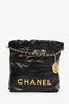 Pre-Loved Chanel™ Black Leather Mini 22 Hobo Bag