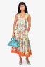 Cara Cara Blue/Orange Floral Printed Maxi Dress Size 4