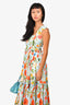 Cara Cara Blue/Orange Floral Printed Maxi Dress Size 4