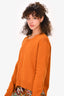 Celine Orange Cashmere Crew Neck Sweater Size 1