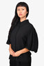 Les Coyotes De Paris Black Puff Sleeve Button Up Top Size 38