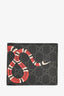 Gucci Black GG Canvas Snake Detail Bifold Wallet
