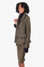 Burberry Green Trench Skirt and Jacket Set Size 4