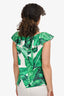 Dolce & Gabbana Green/White Banana Leaf Sequinned Pineapple Top Size 38