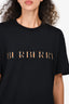 Burberry Black Cotton Nova Check Logo T-Shirt Size M