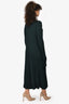 Celine Green/Black Wool Ribbed Maxi Dress Size XS