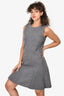 Oscar de la Renta 2009 Grey Wool/Cashmere Flared Sleeveless Mini Dress Size M