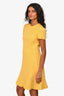 Valentino Yellow Wool/Silk Mini Peplum Dress Size 40