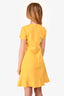 Valentino Yellow Wool/Silk Mini Peplum Dress Size 40
