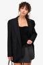Saint Laurent Black/White Pinstriped Blazer Size 48