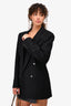 Saint Laurent Black/White Pinstriped Blazer Size 48