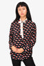 Sandro Black/Red Heart Printed Bow Detailed Shirt Size 3