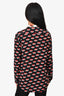 Sandro Black/Red Heart Printed Bow Detailed Shirt Size 3
