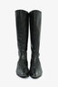 Bottega Veneta Black Leather Knee High Kitten Heel Boots Size 36.5