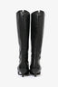 Bottega Veneta Black Leather Knee High Kitten Heel Boots Size 36.5