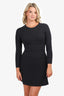 Theory Grey Wool Knit Long Sleeve Sweater Dress Size S