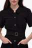 Pre-Loved Chanel™ 2013 Black Tweed Short Sleeve Mini Dress With Belt Size 36