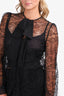 Emilio Pucci Black Lace Bow Button-Down Top Size 10