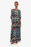 Monique Lhullier Black Floral Maxi Dress Size 8