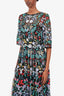 Monique Lhullier Black Floral Maxi Dress Size 8