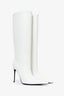Retrofête 2024 White Leather Knee High 'Frida' Heeled Boots Size 38.5