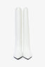 Retrofête 2024 White Leather Knee High 'Frida' Heeled Boots Size 38.5