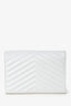 Saint Laurent Off White Cassandre Matelasse Flap Pouch