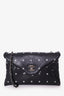 Pre-Loved Chanel™ 2023 Black Lambskin Logo CC Envelope Clutch With Chain